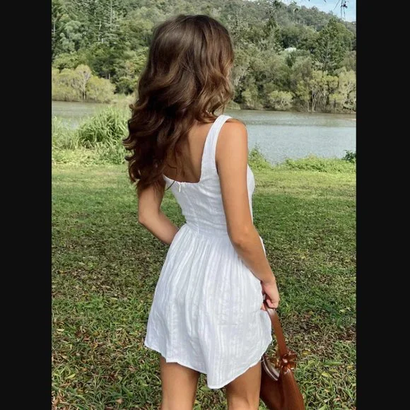 Princess Polly Lorinda White A-line Mini Dress 4 - Picture 4 of 10